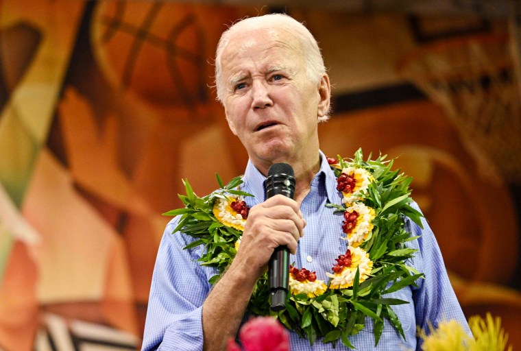 President Joe Biden in Lahaina, Hawaii, on Aug. 21, 2023.