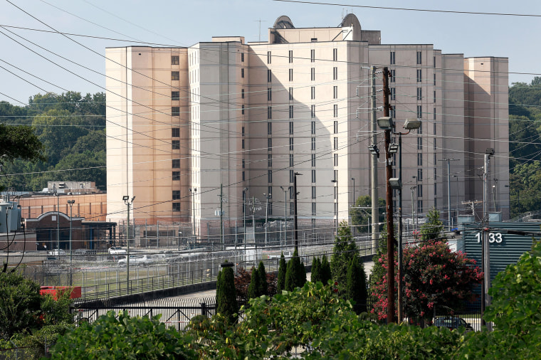 The Fulton County Jail is seen on August 23, 2023 in Atlanta, Georgia. Former President Donald Trump and 18 others facing felony charges in the indictment related to tampering with the 2020 election in Georgia have been ordered to turn themselves to the jail by August 25.