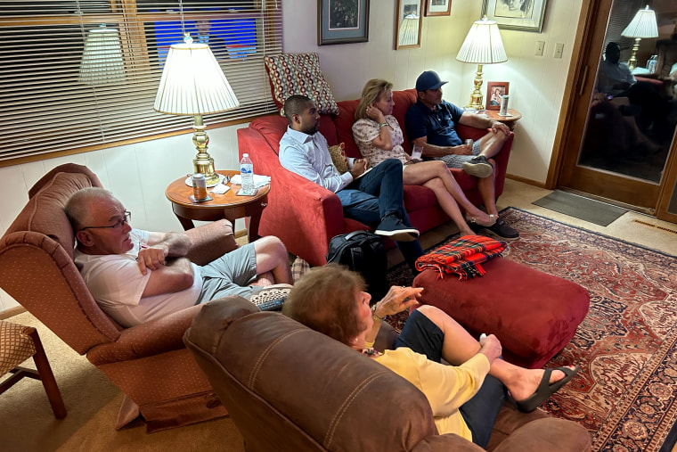 Image: Republicans watch the debate at home in Waukesha, Wis., on Wednesday. NBC News spent time talking to the family and their impressions of the candidates on stage.