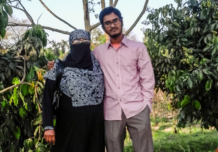 Tanzilur Rahman with his mother, Anisa Siddika.