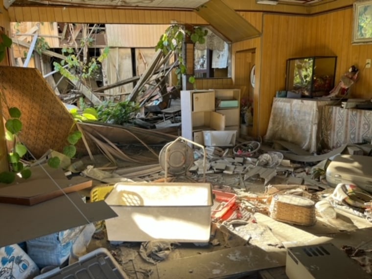 A house in the Japanese town of Futaba that has been left untouched since the day of the earthquake and tsunami.