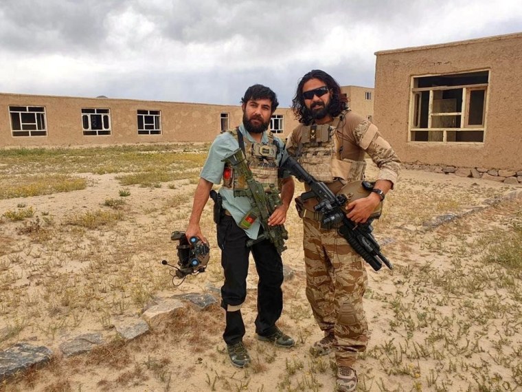 Two Afghans in the National Strike Unit in Afghanistan.