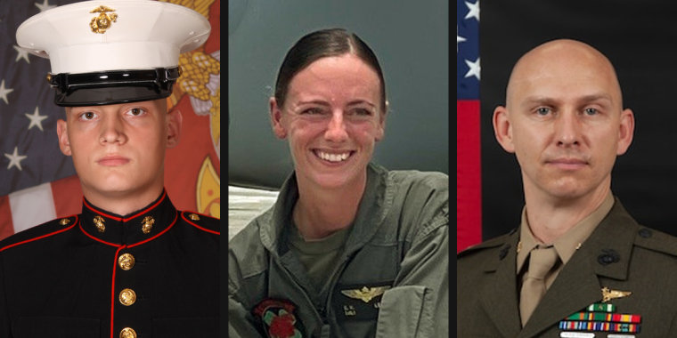 Marines release names of five killed in Osprey crash, including