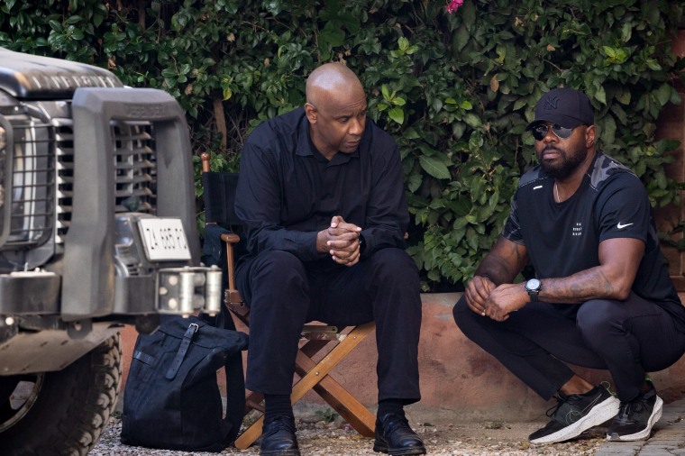 Denzel Washington and director Antoine Fuqua on the set of  "The Equalizer 3" in Italy.
