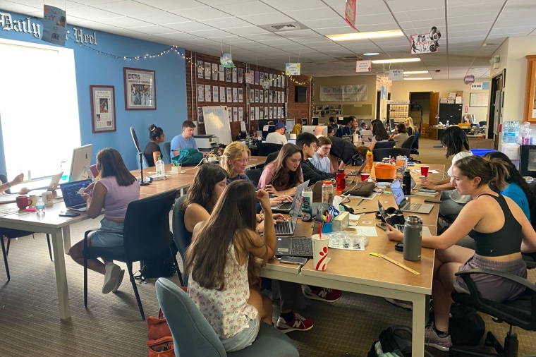 The newsroom of The Daily Tar Heel on Aug. 24, 2023.