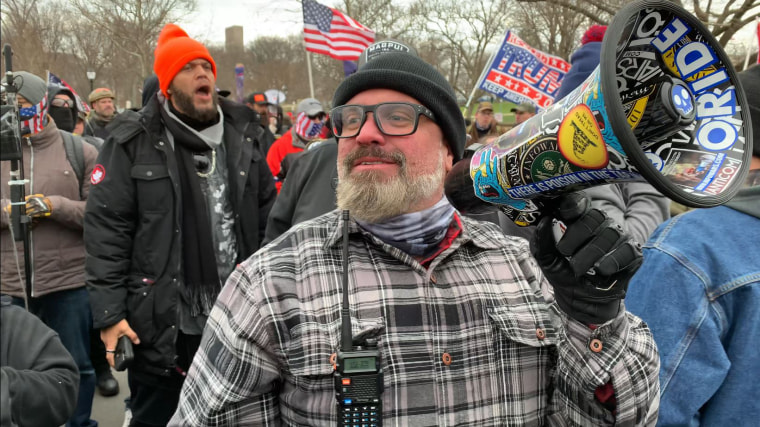 Joe Biggs outside the Capitol on Jan. 6, 2021.