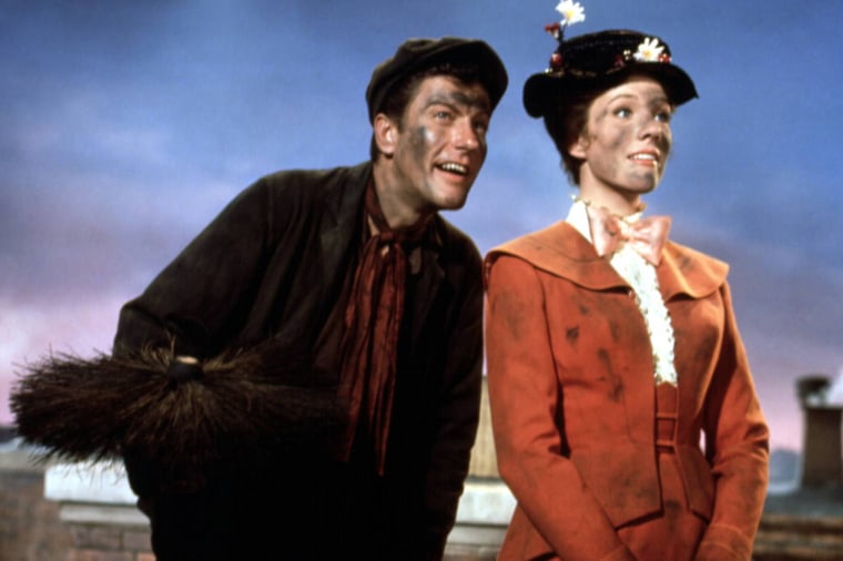 "Mary Poppins" Film Dick Van Dyke and Julie Andrews in "Mary Poppins."