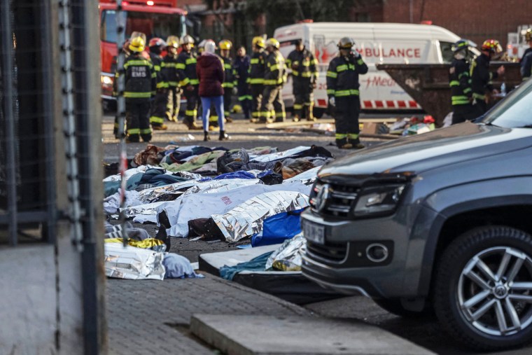 At least 20 people have died and more than 40 were injured in a fire that engulfed a five-storey building in central Johannesburg on August 31, 2023, the South African city's emergency services said.