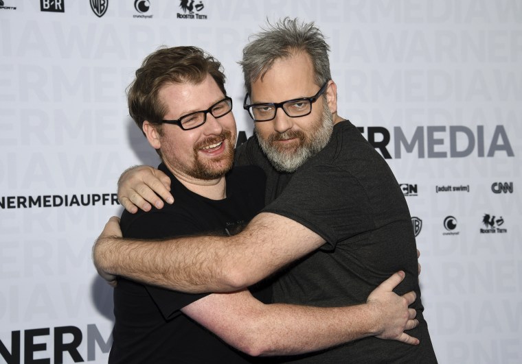 Image: Justin Roiland and Dan Harmon, both co-creators of 'Rick and Morty,' at an event in New York in 2019.