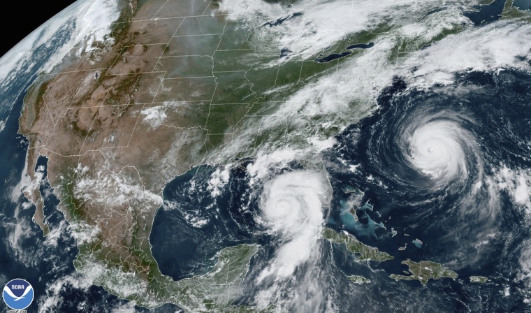 Foto de satélite del huracán Idalia, el 29 de agosto de 2023.

