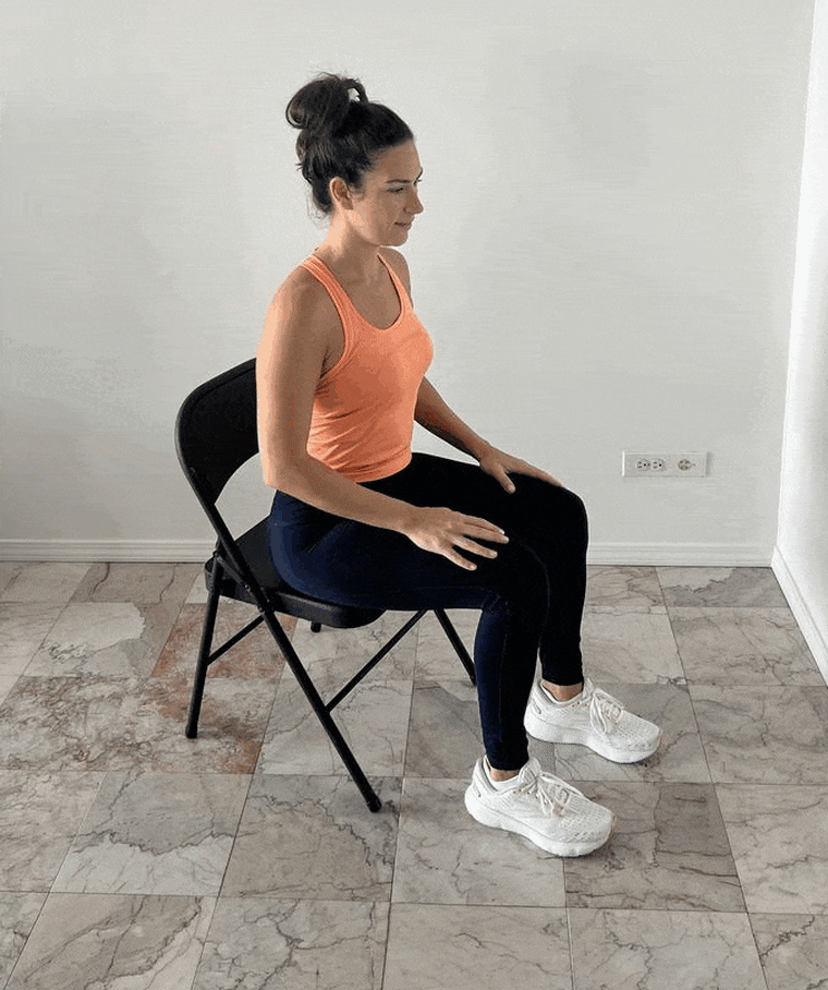 Forward fold chair yoga pose