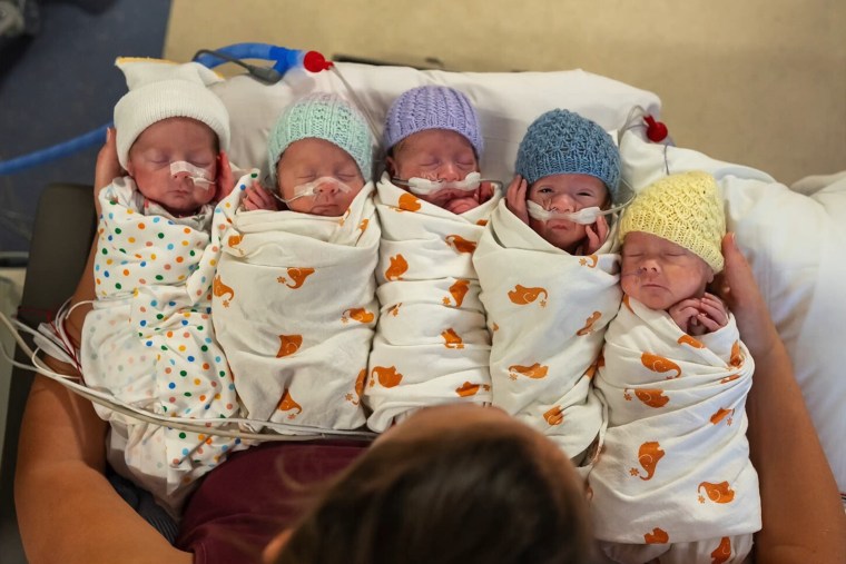 The quintuplets were born on June 4.