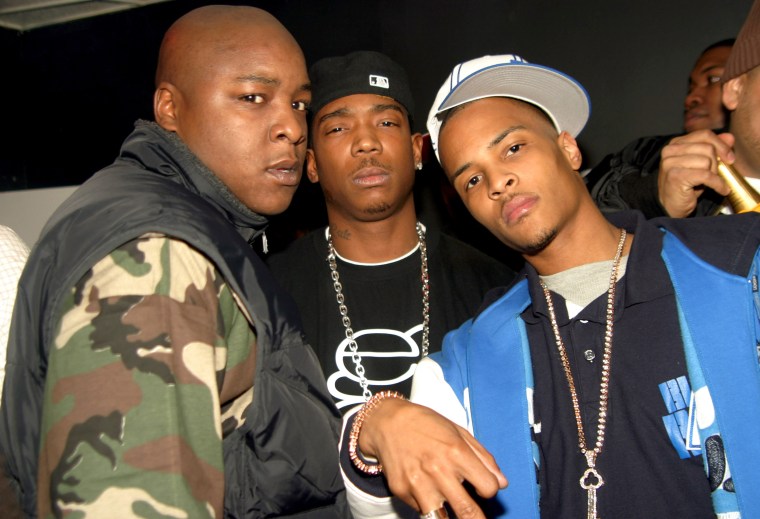 From left: Jadakiss, Ja Rule and T.I. in New York City in Nov. 2004.