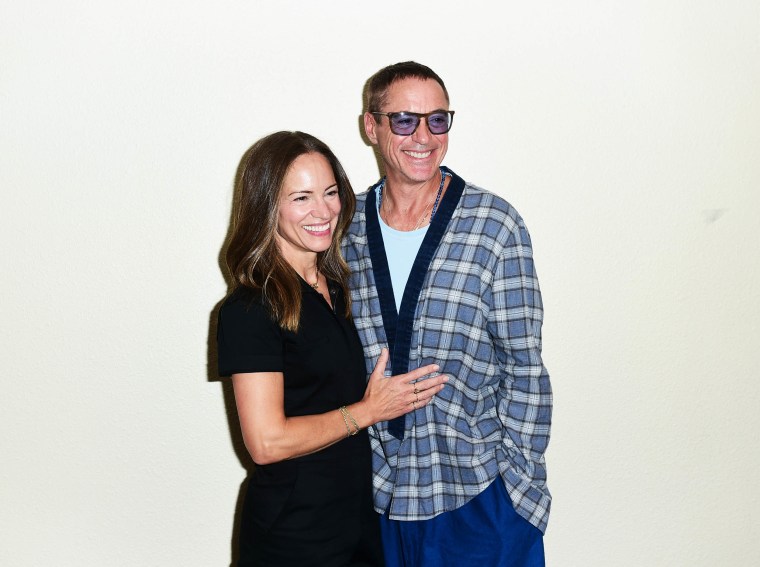 Susan Downey and Robert Downey Jr attend the Telluride Film Festival on September 03, 2022 in Telluride, Colorado. 