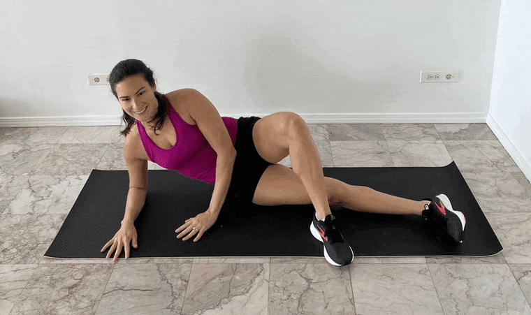 Side lying leg lifts core challenge