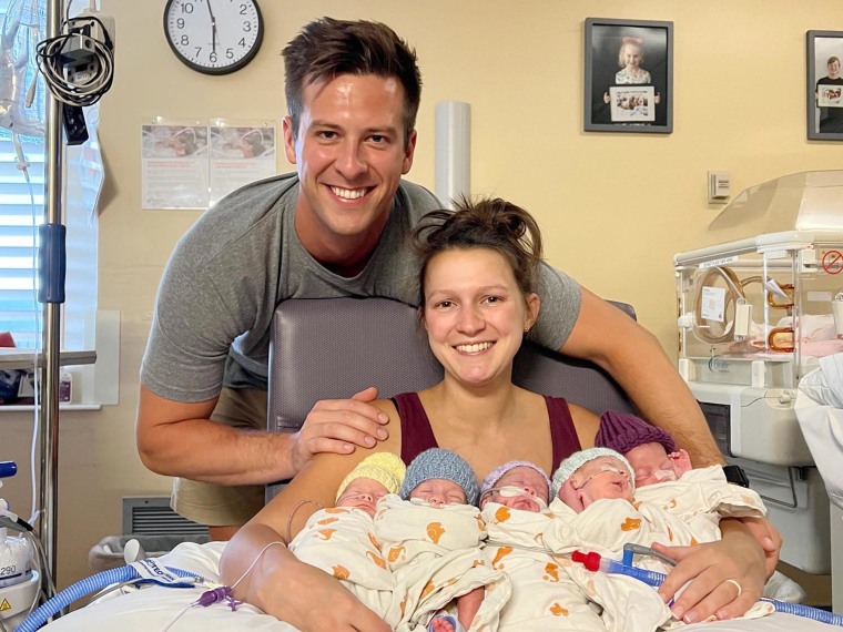 Stephanie and Graham Freels quintuplets