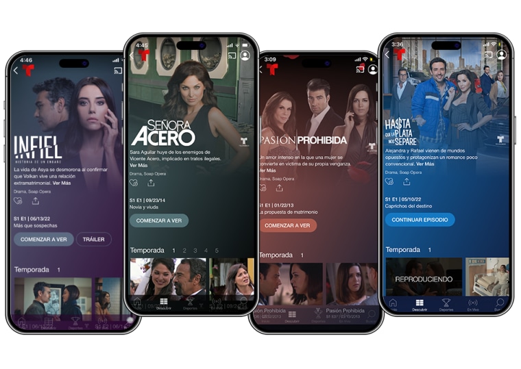 Series y novelas de Telemundo app, la streaming app de Telemundo