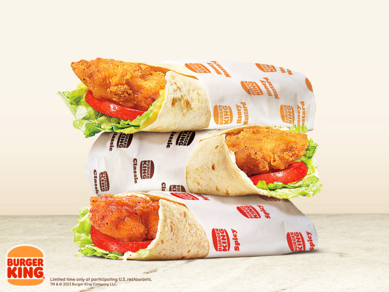 BK Royal Crispy Wraps are available in three flavors: Classic, Spicy and Honey Mustard.