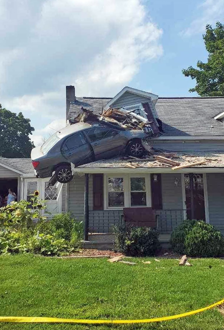 A car crashed into the second floor of this Pennsylvania home.