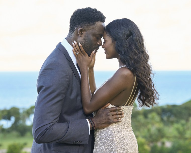 Dotun Olubeko and Charity Lawson in "The Bachelorette" season finale.