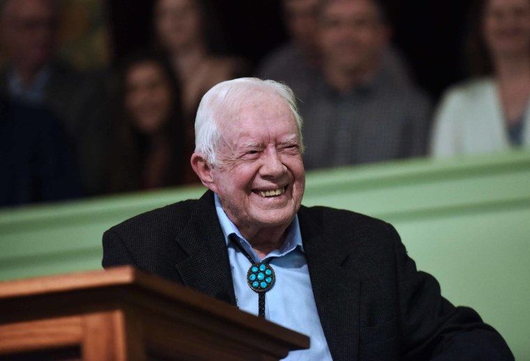 Jimmy Carter teaches Sunday school in Plains, Georgia