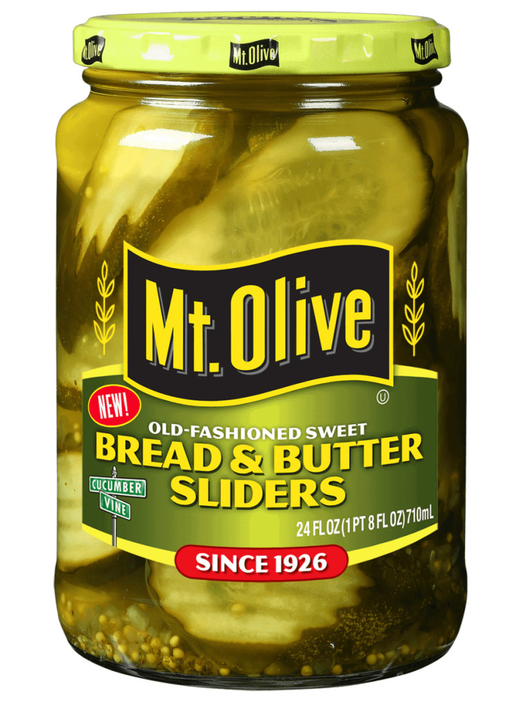 A jar of Mt. Olive pickles, which does not say the word “pickle” on it. 