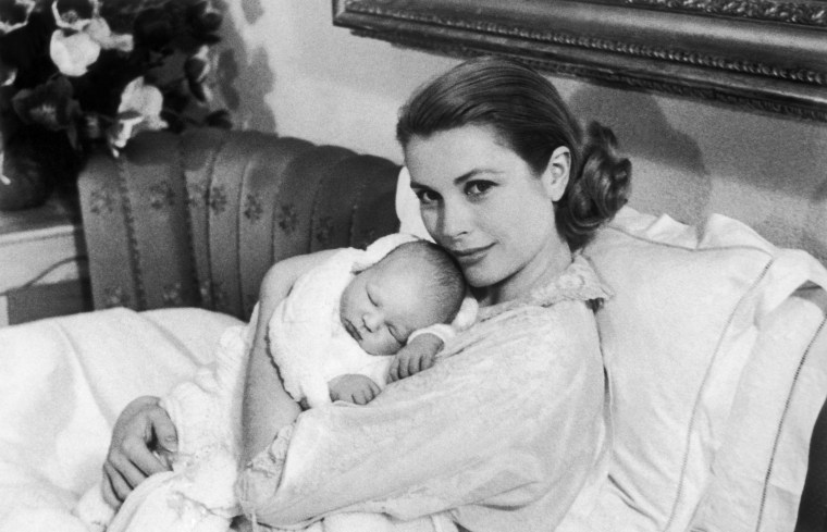 Princess Grace Of Monaco And Newborn Prince Albert In 1958