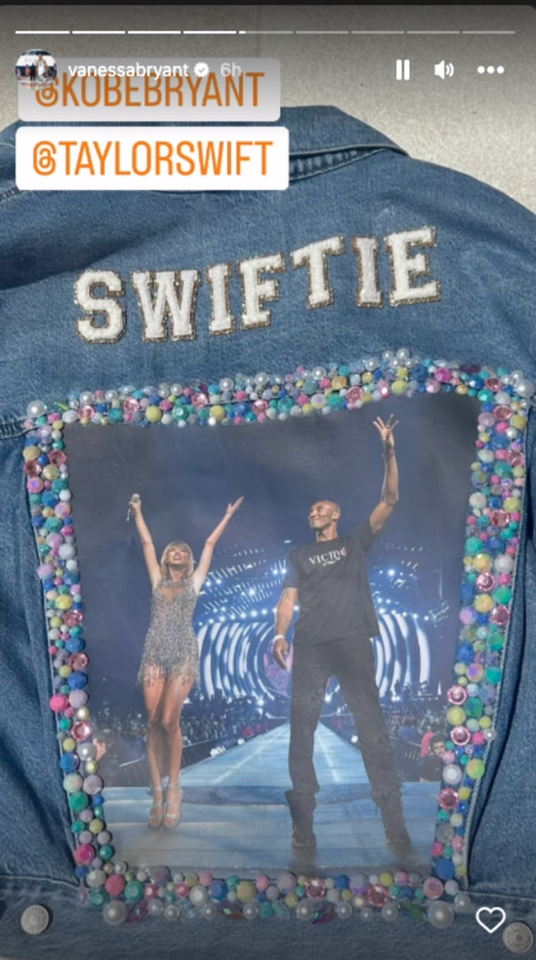 Vanessa Bryant showing off her jacket for the Taylor Swift concert.