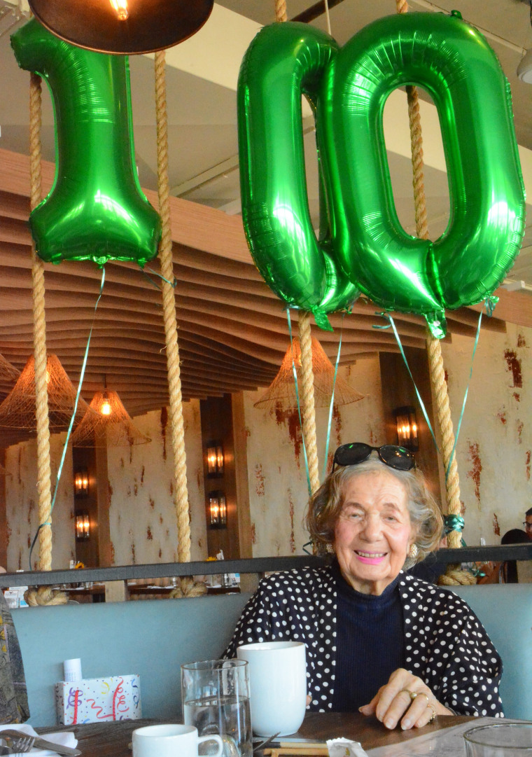 Saldutti at her 100th birthday celebration at Asbury Park.