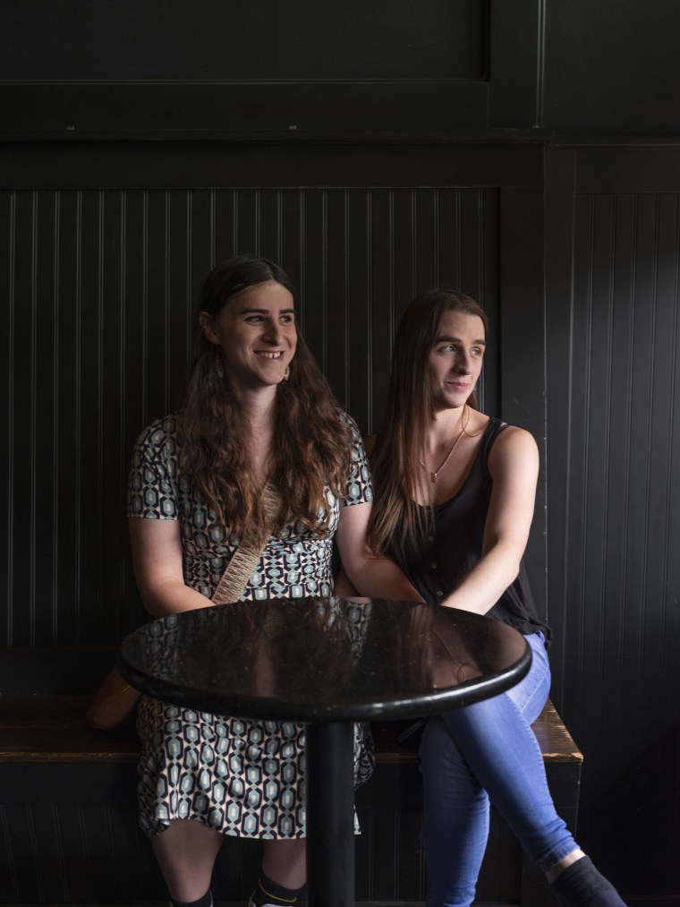 Rep. Zooey Zephyr and fiancée Erin Reed at Gild in Missoula, Mont., on Aug. 9, 2023, where she held her election night watch party in November.