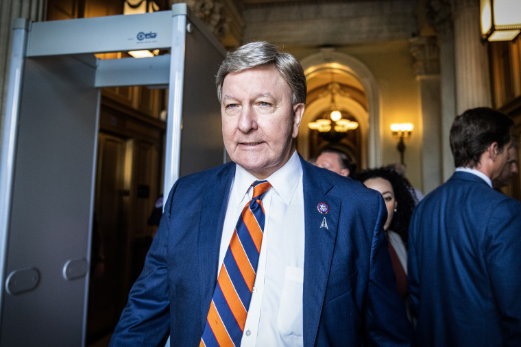 Mike Rogers, R-Ala., in the U.S. Capitol after the House passed the National Defense Authorization Act on July 14, 2023.