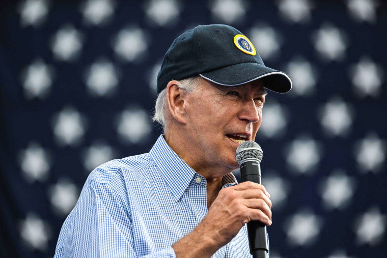 Image: President Joe Biden speaks during Labor Day celebrations in Philadelphia on Sept. 4, 2023.