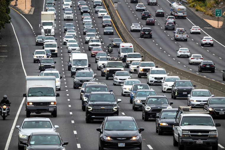 Vehicles on Interstate 80 in Richmond, Calif.