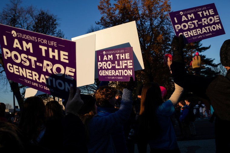 Anti-abortion demonstrators outside the Supreme Court on Dec. 1, 2021.