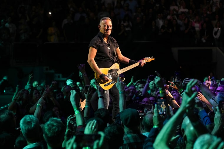 Bruce Springsteen performs in Elmont, N.Y., on April 11, 2023.