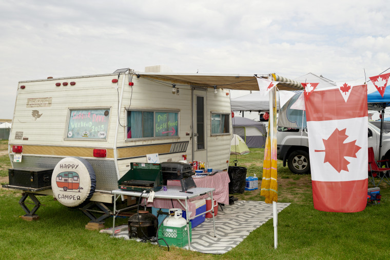 Image:  Rows of campers are decorated with messages by Dave Matthews Band fans at The Gorge on Sept. 3 in Washington.