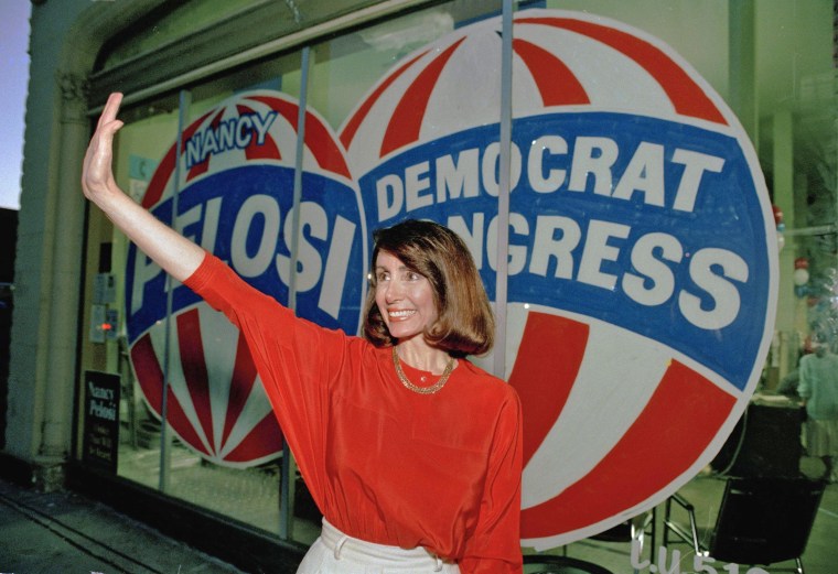 Nancy Pelosi at her campaign headquarters in San Francisco on  April 7, 1987.