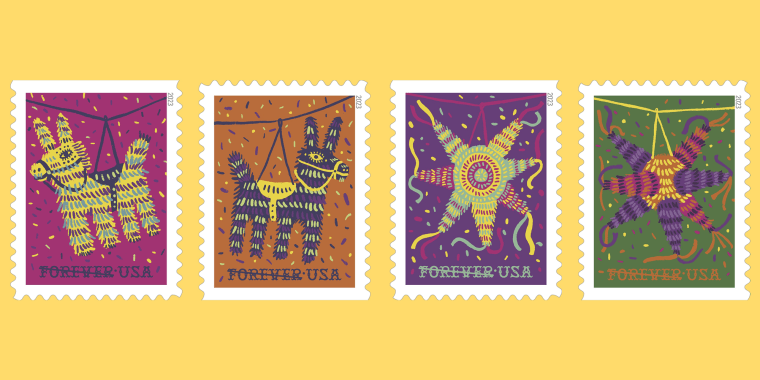 New stamps that highlight the piñata as part of a monthlong recognition of Hispanic heritage in the United States.