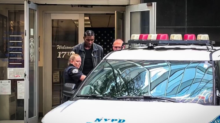 Kevin Porter Jr. in custody at a New York City police precinct on Sept. 11, 2023.