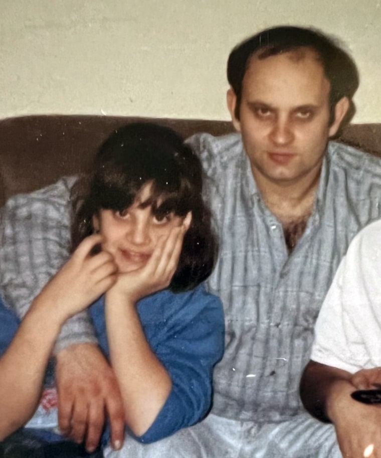 Stefanie Ricchio, now 43, with her father Frank Ricchio when she was a child. 