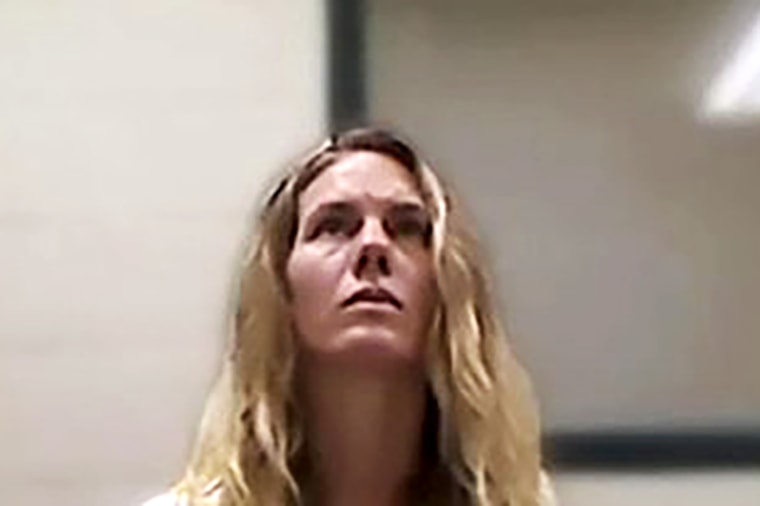 This image from video provided by the Utah State Courts shows Ruby Franke, during a virtual court appearance, Friday, Sept. 8, 2023 in St. George, Utah. Franke, a mother of six who gave parenting advice via a once-popular YouTube channel called "8 Passengers" made her initial court appearance Friday on charges that she and the owner of a relationship counseling business abused and starved her two young children.