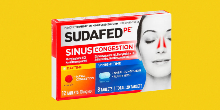 Image: Sudafed PE, an over the counter decongestant.
