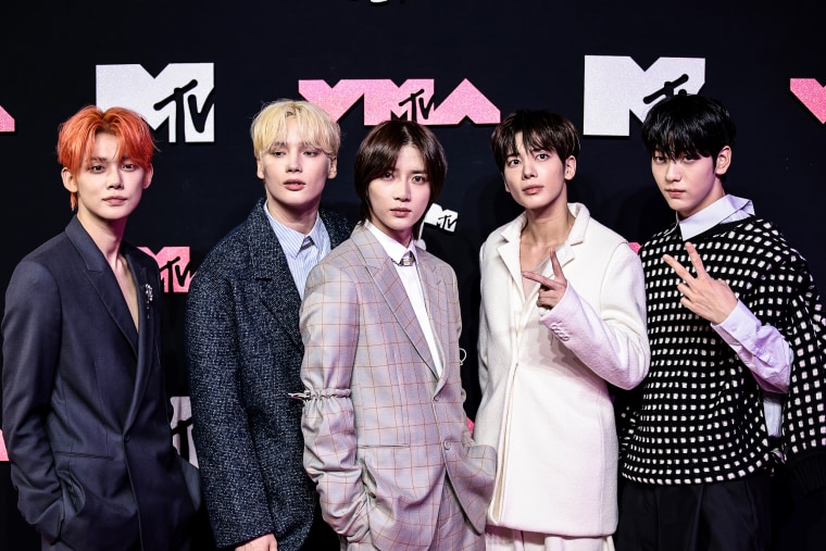 Image: Yeonjun, HueningKai, Beomgyu, Taehyun and Soobin of Tomorrow X Together attends the 2023 MTV Video Music Awards at the Prudential Center on Sept. 12, 2023 in Newark, N.J.