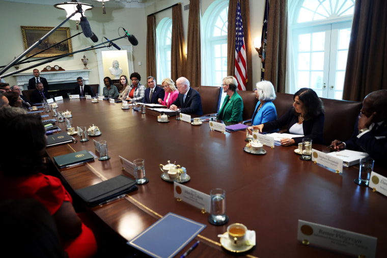 President Joe Biden convenes a meeting of his Cancer Cabinet
