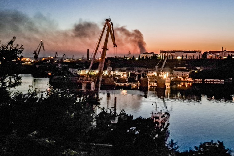 Damage from Ukrainian strike on Sevastopol, Russia