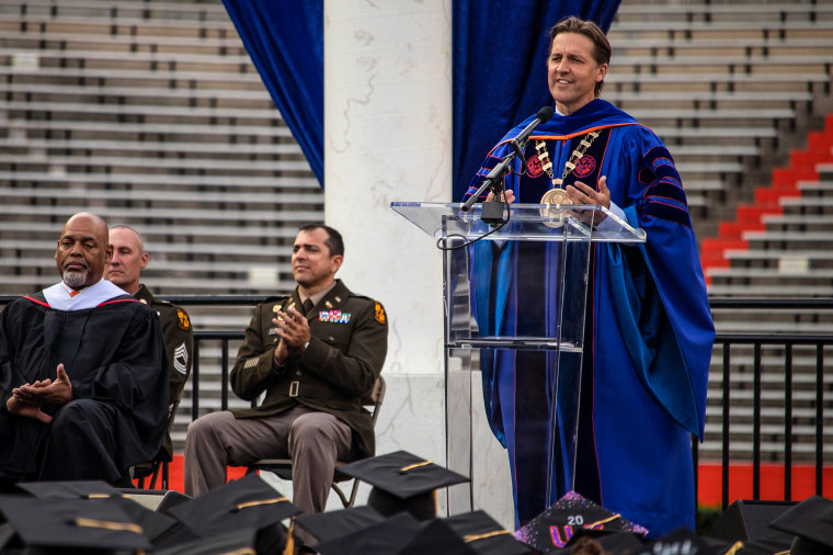 University of Florida President Ben Sasse speaks during UF's university-wide commencement ceremony at Ben Hill Griffin Stadium in Gainesville, Fla., on May 5, 2023.