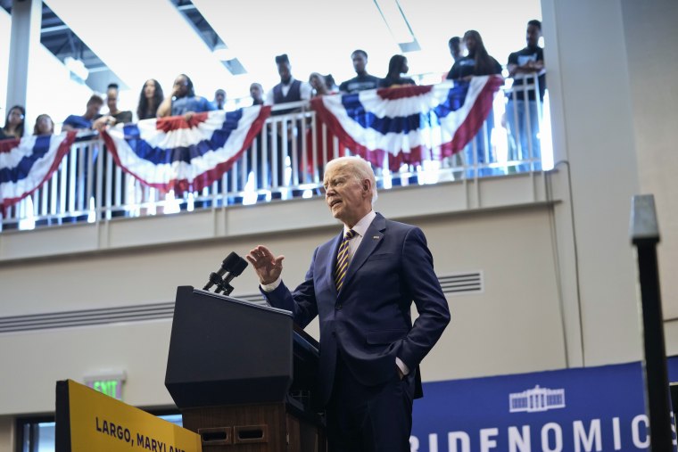 President Joe Biden speaks about his administration's economic agenda at Prince George's Community College in Largo, Md., Thursday, Sept. 14, 2023. 