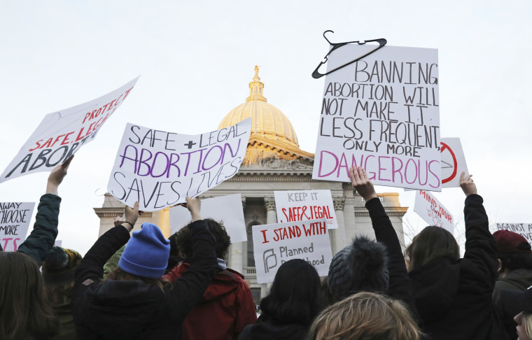 Abortion rights demonstrators protest outside the Wisconsin state Capitol