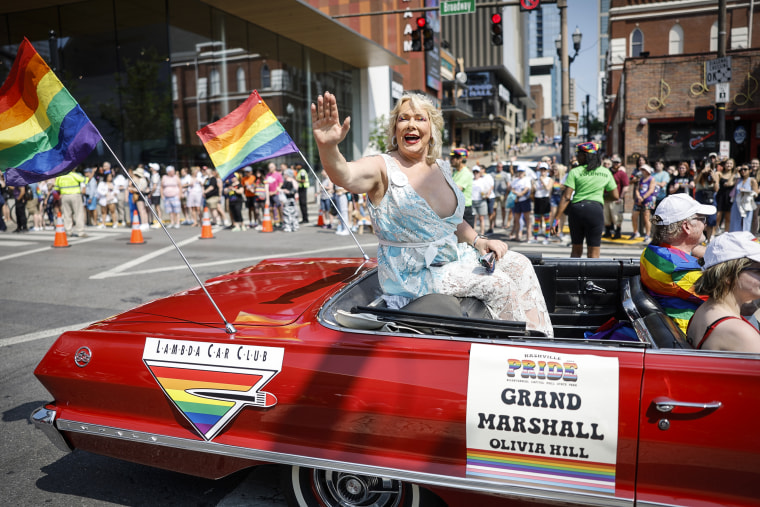 Olivia Hill attends the Nashville Pride 2023 parade on June 24, 2023 in Nashville, Tenn.