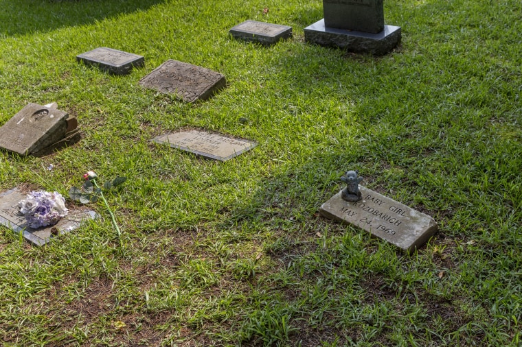 Image: The gravestone for "Baby Girl" Kozobarich at the "Baby Heaven" cemetery in Jacksonville, N.C.